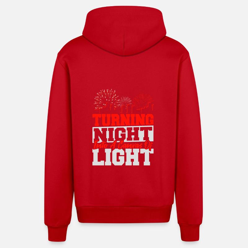 Pyrotechnician Firecracker Pyro Crew - Organic Relaxed Hooded Jacket Made in EU - red