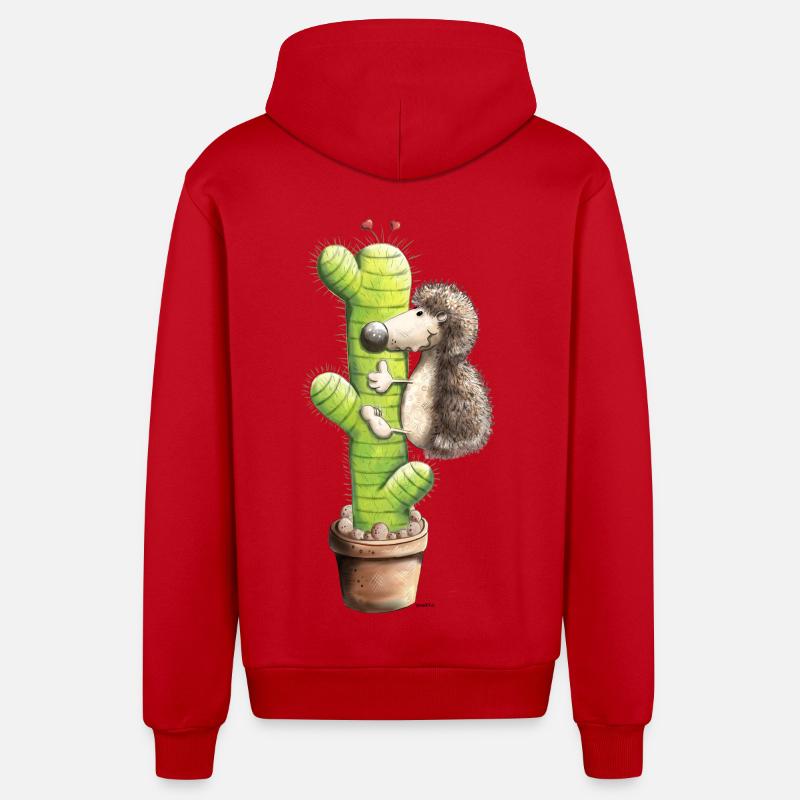 Igel in Love - Organic Relaxed Kapuzenjacke Made in EU - Rot