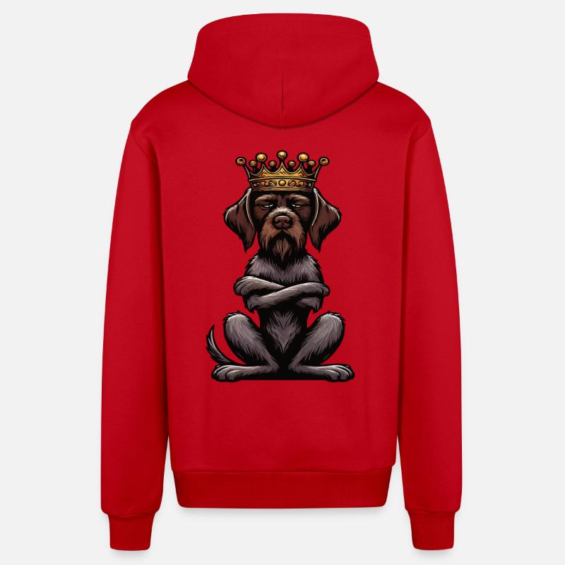 Deutsch Drahthaar Deutsch-Drahthaar Besitzer - Organic Relaxed Kapuzenjacke Made in EU - Rot