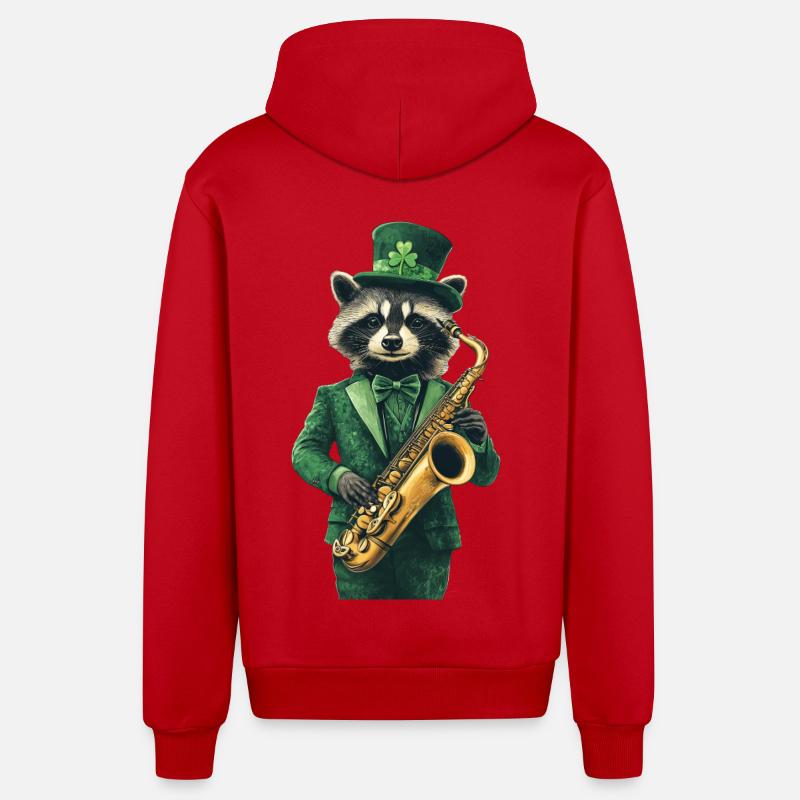 Waschbär - Organic Relaxed Kapuzenjacke Made in EU - Rot