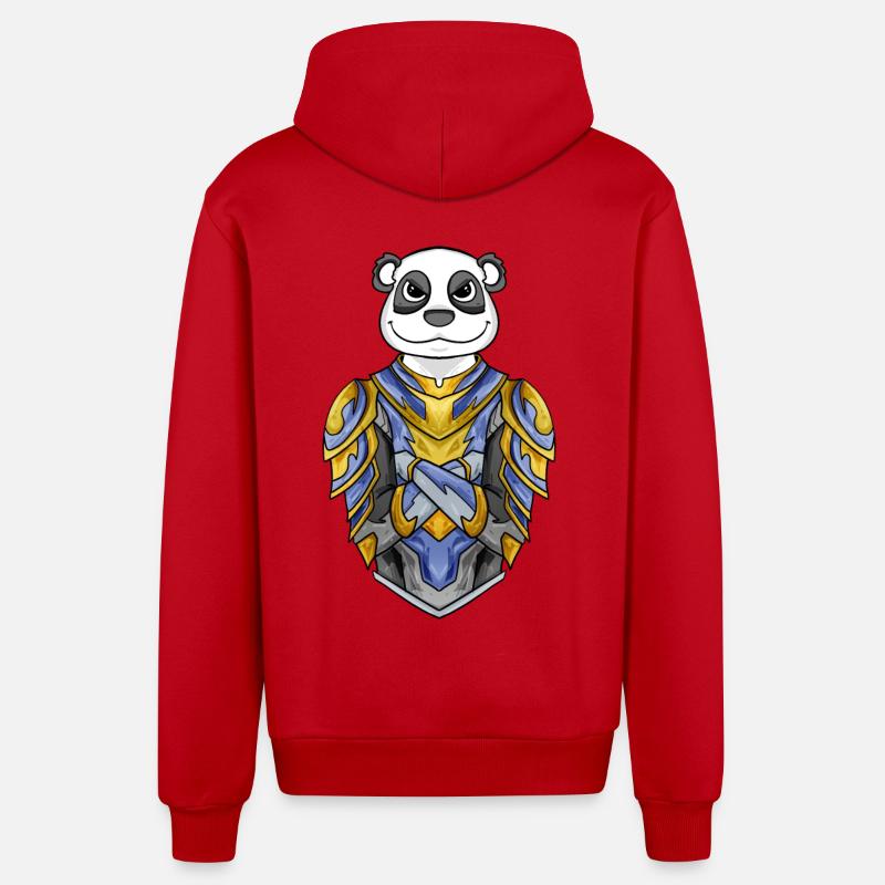 Chevalier Panda cool - Veste à capuche bio décontractée fabriquée en UE - rouge