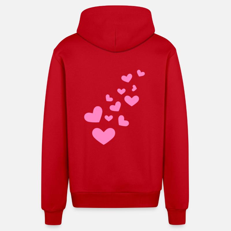 Herzchen Herz Muster Geschenk - Organic Relaxed Kapuzenjacke Made in EU - Rot