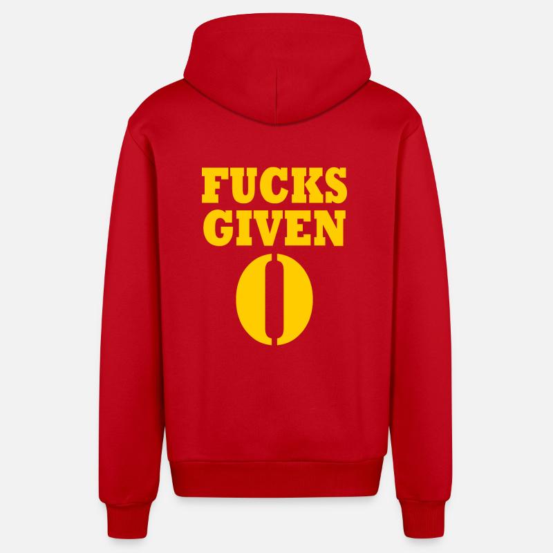 Zero fucks given - Organic Relaxed Kapuzenjacke Made in EU - Rot