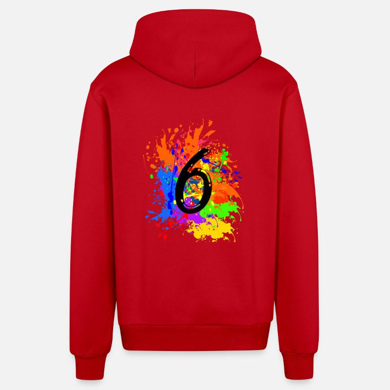 Splash 6 - Veste à capuche bio décontractée fabriquée en UE - rouge