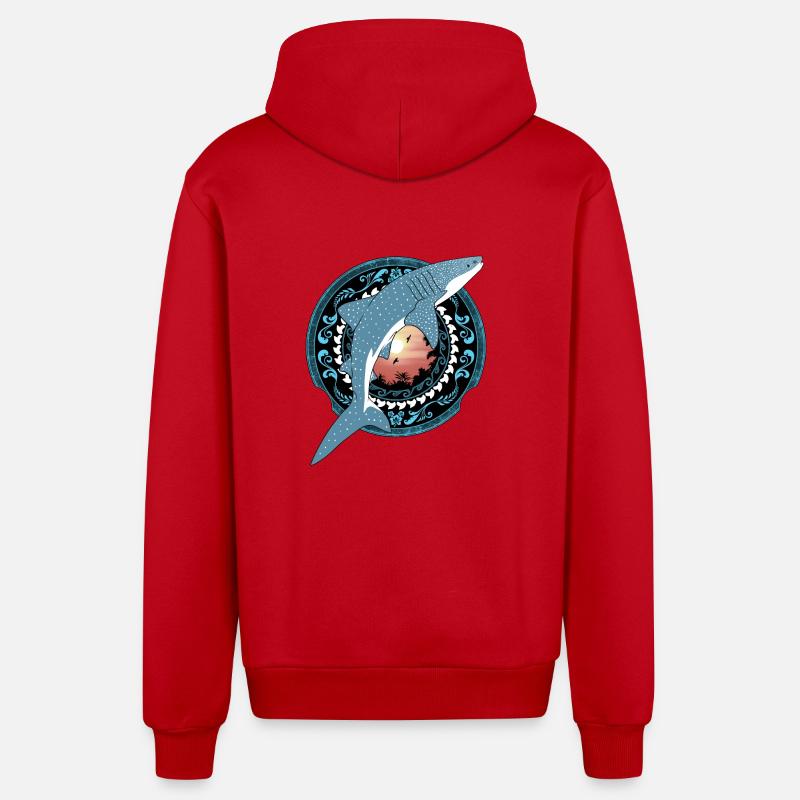 Requin-baleine hawaïen - Veste à capuche bio décontractée fabriquée en UE - rouge