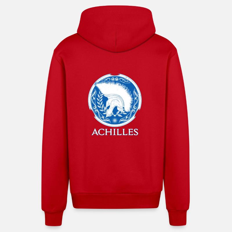 Achille guerrier grec - Veste à capuche bio décontractée fabriquée en UE - rouge