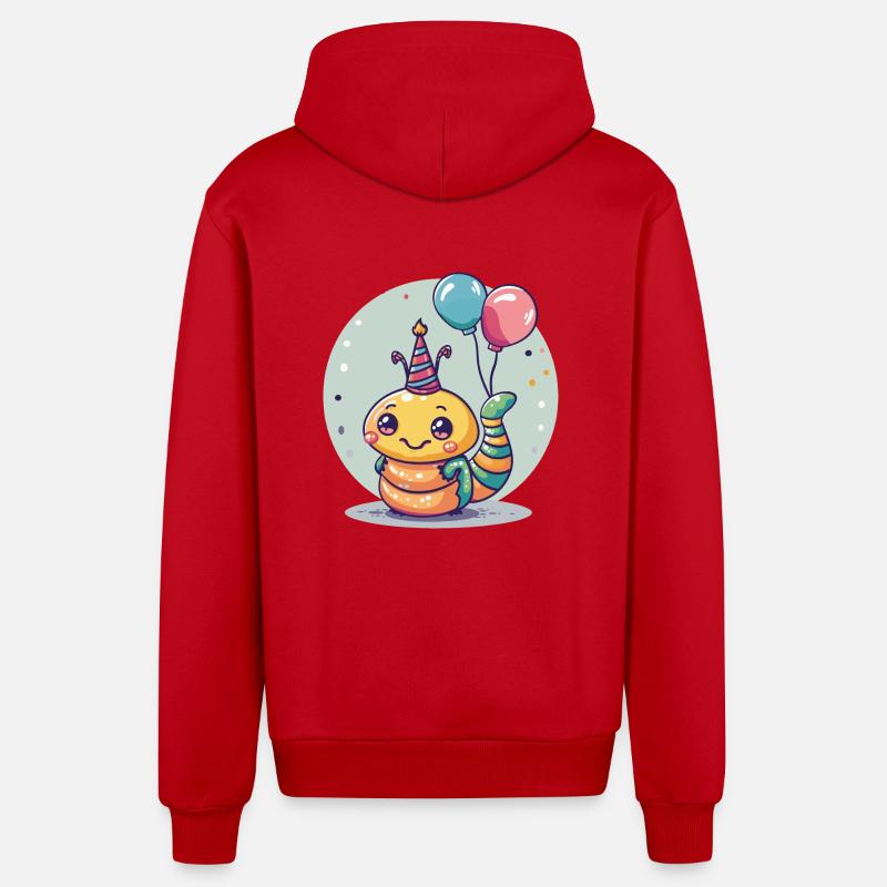 Ver Anniversaire Bébé - Veste à capuche bio décontractée fabriquée en UE - rouge
