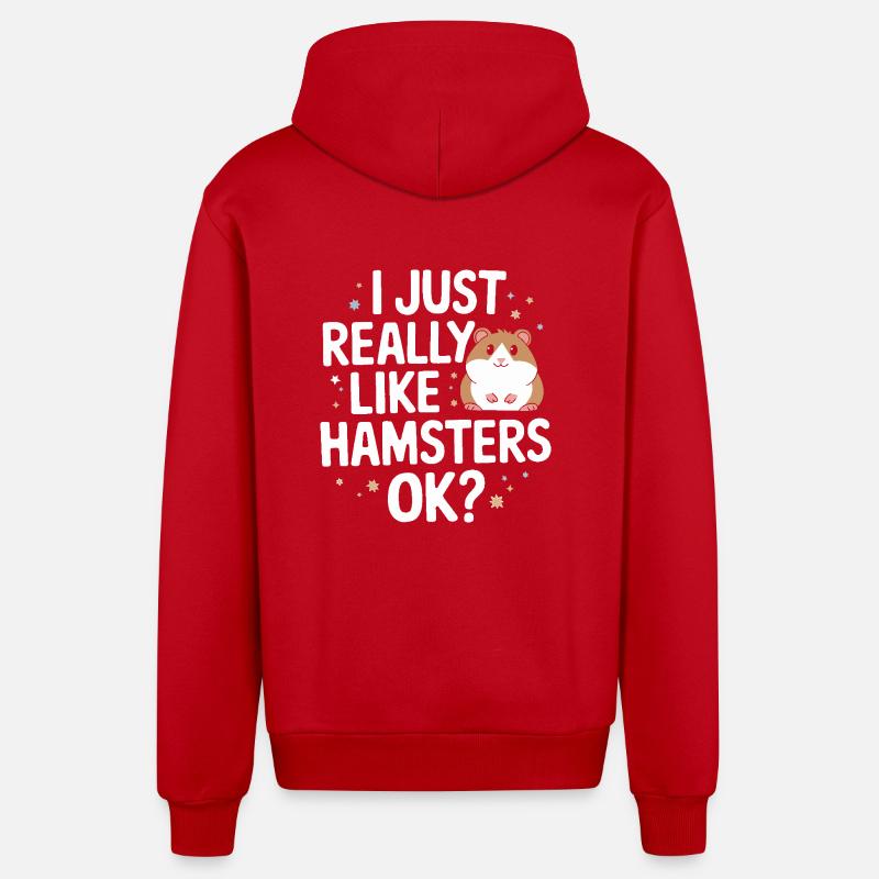 Hamster - Veste à capuche bio décontractée fabriquée en UE - rouge