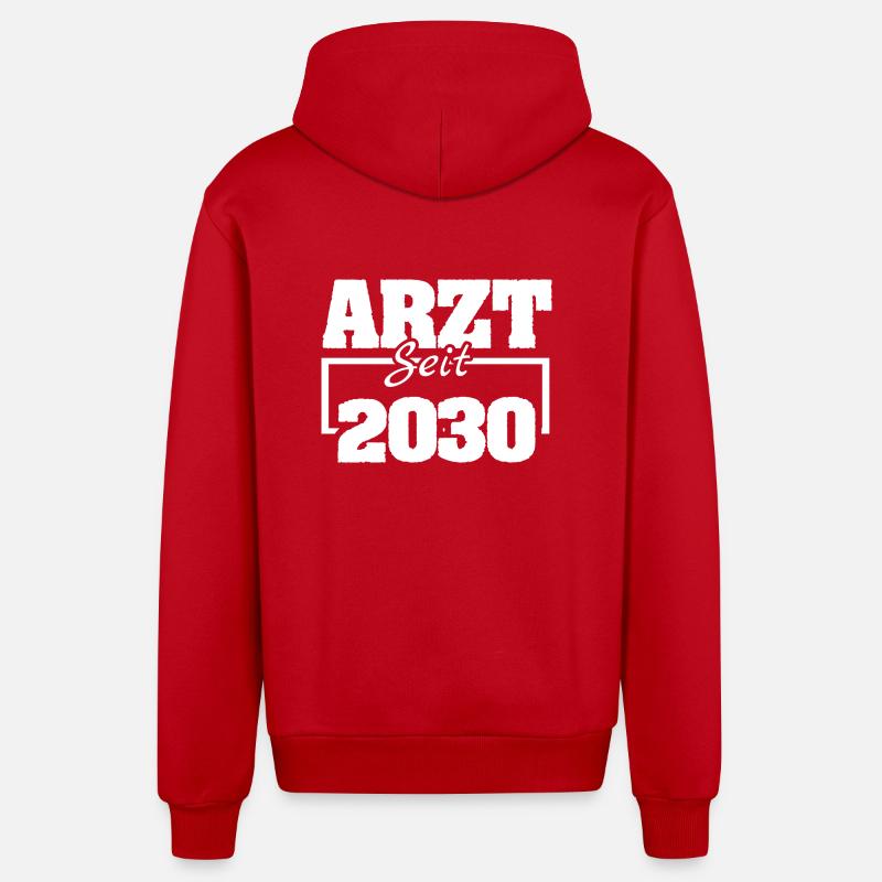 2030 - Veste à capuche bio décontractée fabriquée en UE - rouge