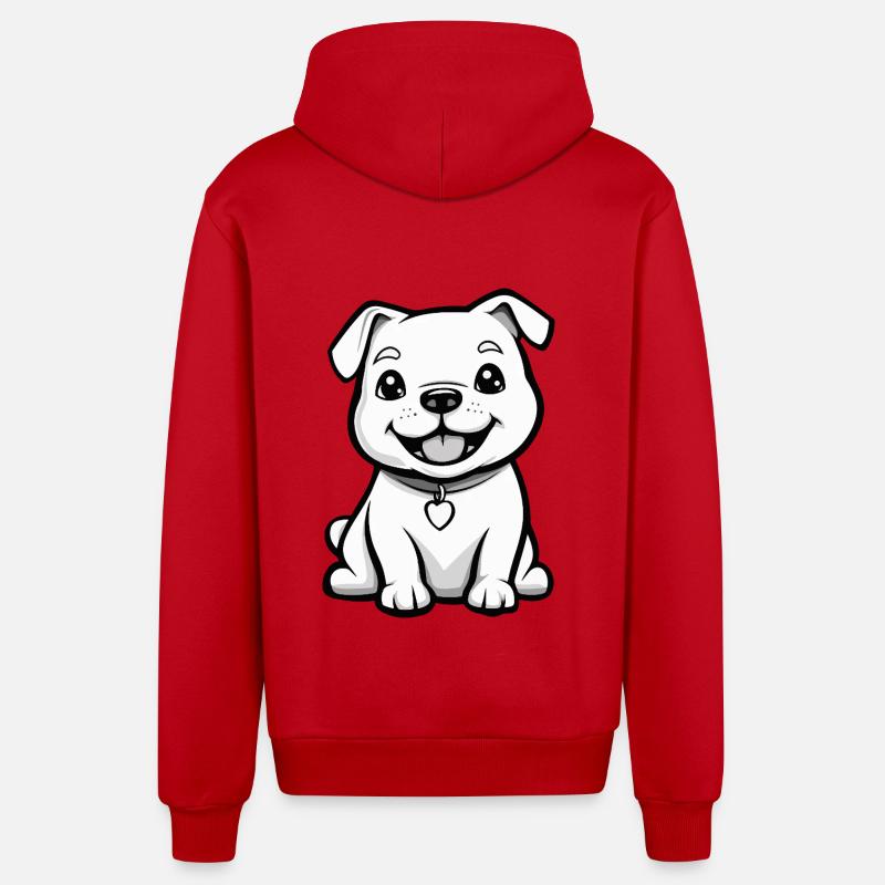Dogue Argentino Chien Mignon - Veste à capuche bio décontractée fabriquée en UE - rouge
