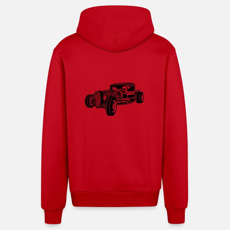 Hot Rod / Roue Rod 06_schwarz - Veste à capuche bio décontractée fabriquée en UE - rouge