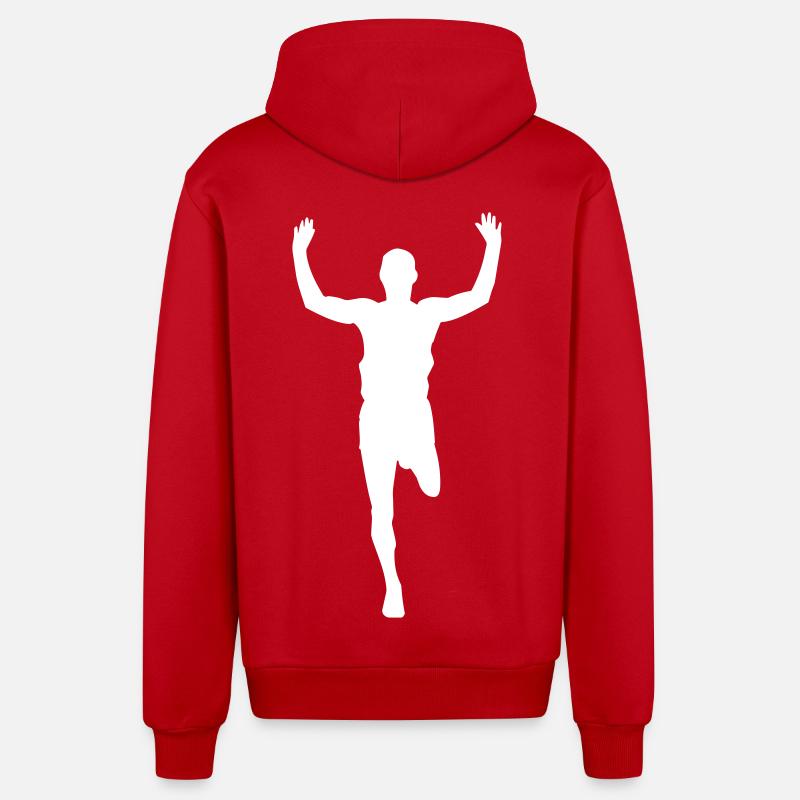 Marathon marathon runner - design - Organic Relaxed Hooded Jacket Made in EU - red
