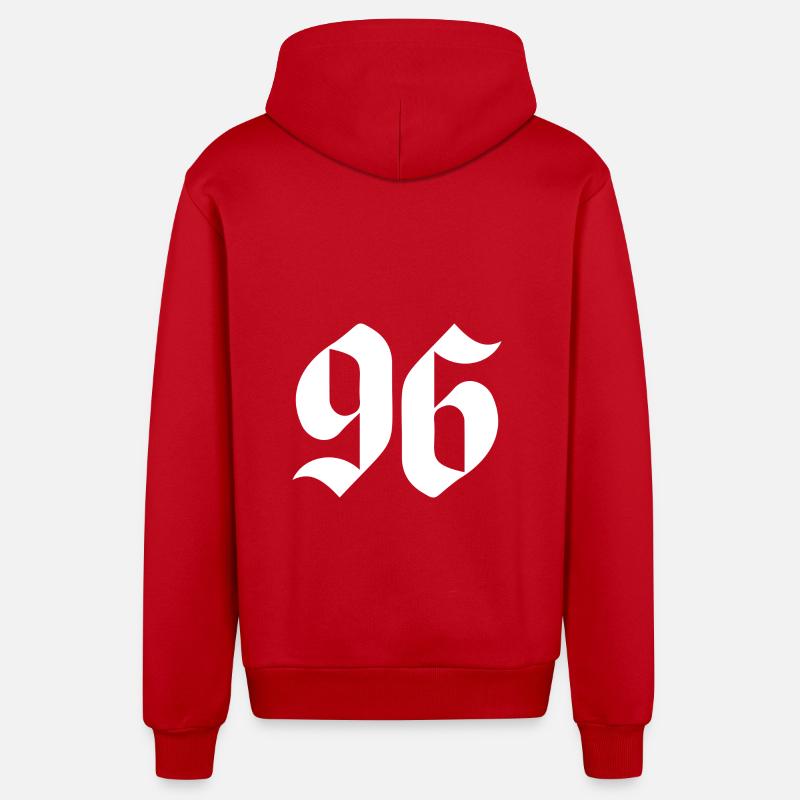 96 - Veste à capuche bio décontractée fabriquée en UE - rouge