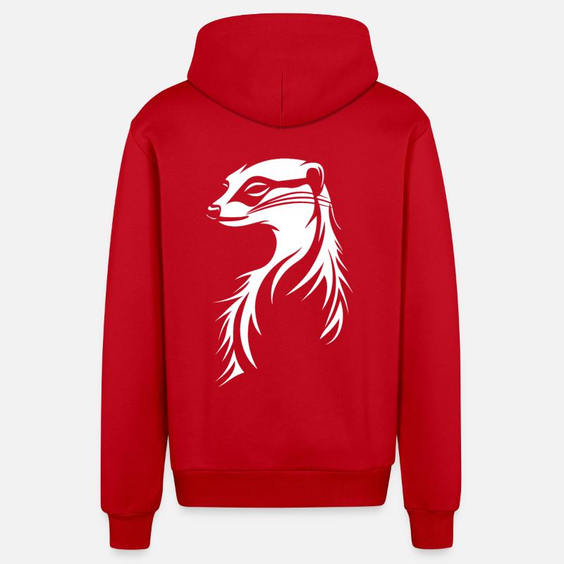 Suricate - Veste à capuche bio décontractée fabriquée en UE - rouge