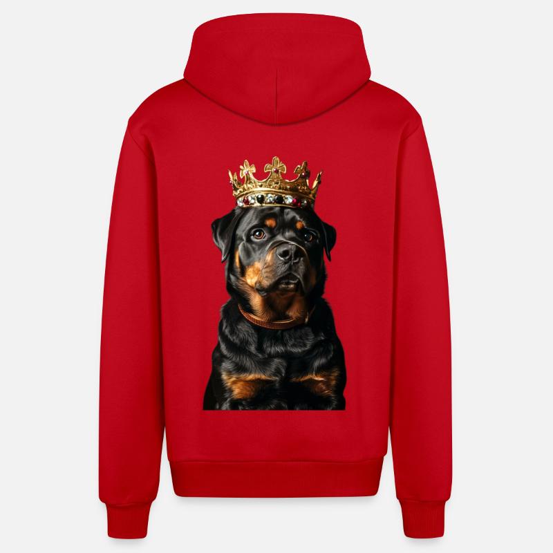 Rottweiler - Veste à capuche bio décontractée fabriquée en UE - rouge