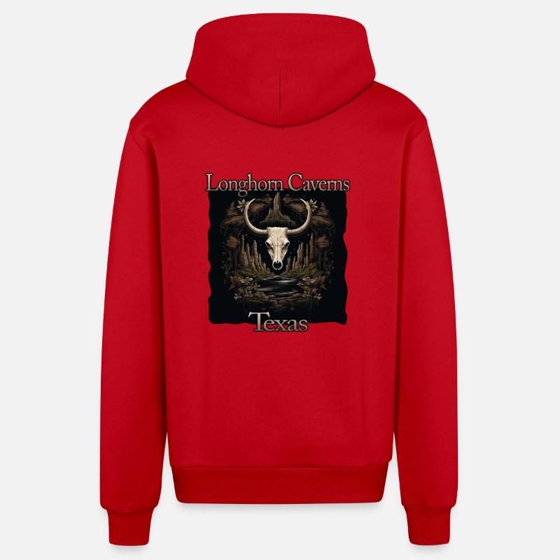 Longhorn Caverns Texas Vacations - Veste à capuche bio décontractée fabriquée en UE - rouge