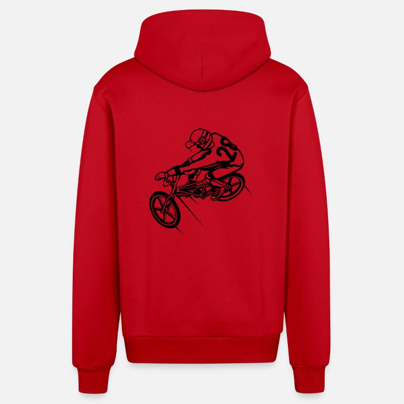 vélo BMX / Vélo 01_schwarz - Veste à capuche bio décontractée fabriquée en UE - rouge