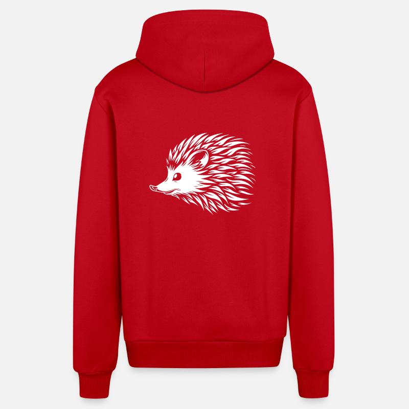 Hérisson - Veste à capuche bio décontractée fabriquée en UE - rouge