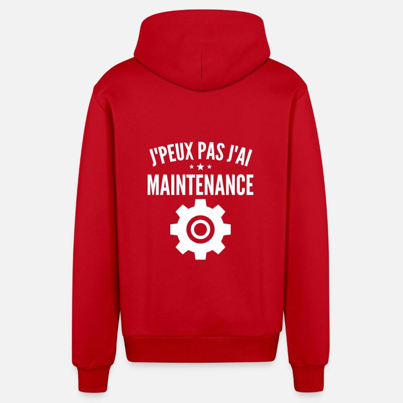 Wartung des Computers - Organic Relaxed Kapuzenjacke Made in EU - Rot