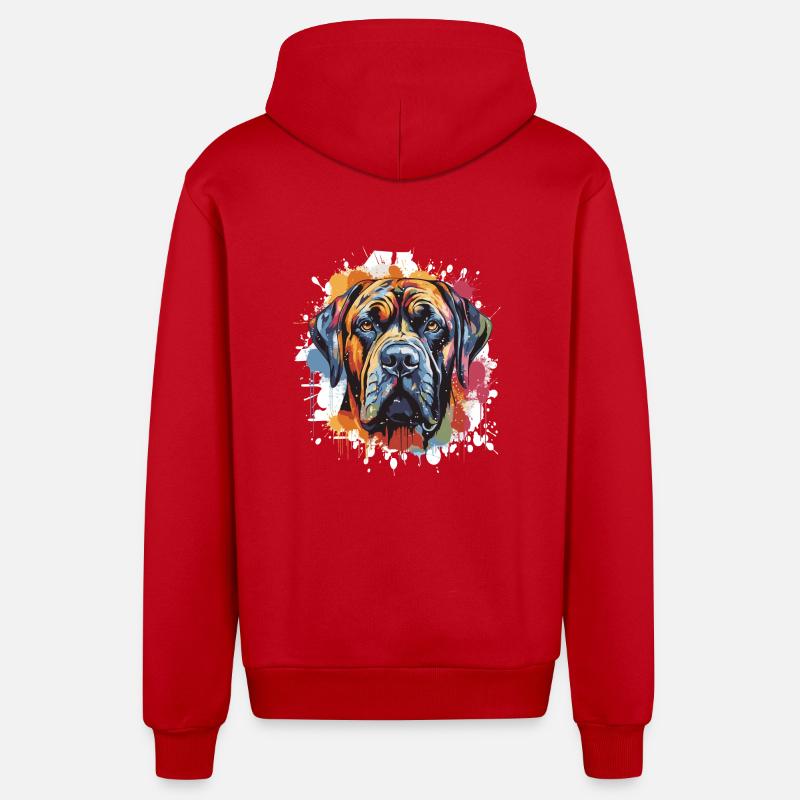 Chien - Veste à capuche bio décontractée fabriquée en UE - rouge