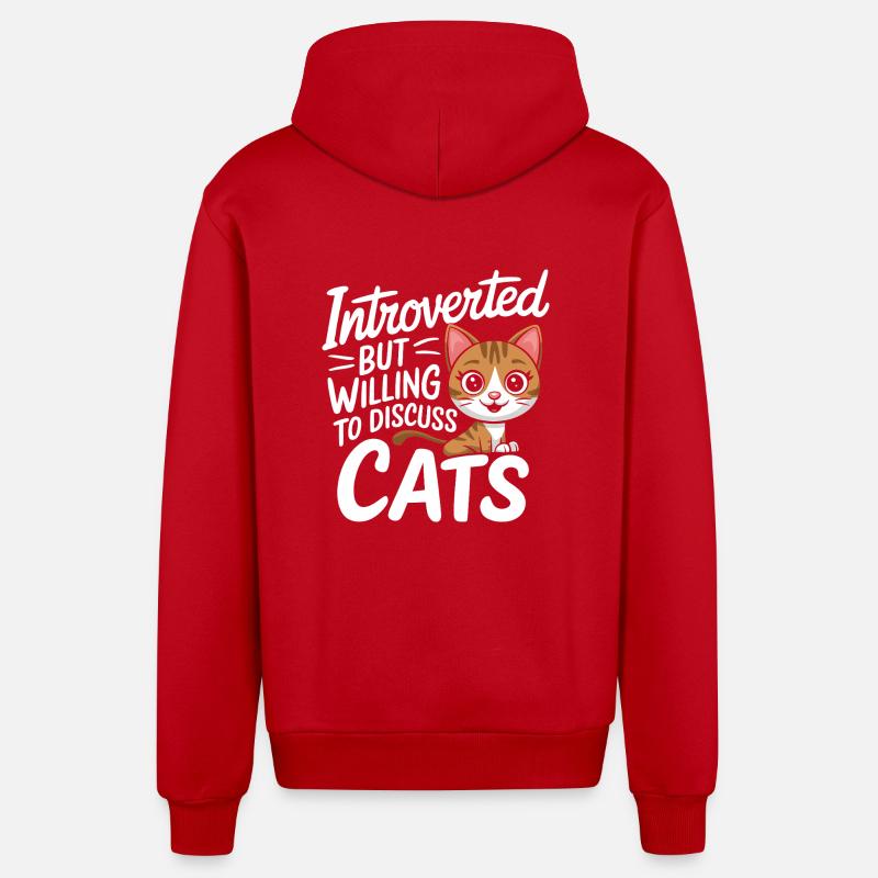Introverti, antisocial, introverti - Veste à capuche bio décontractée fabriquée en UE - rouge