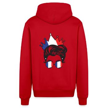 Französisch Mädchen Frankreich Mädchen Französisch Frankreich Frauen - Organic Relaxed Kapuzenjacke Made in EU - Rot - Hinten