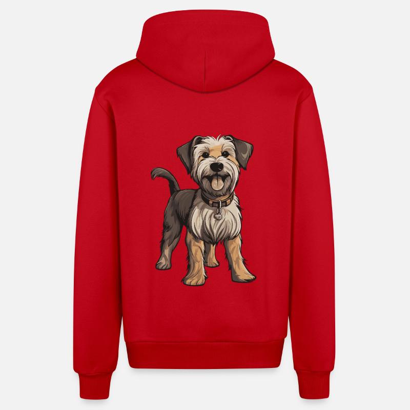 Chien Yorkshire Terrier - Veste à capuche bio décontractée fabriquée en UE - rouge