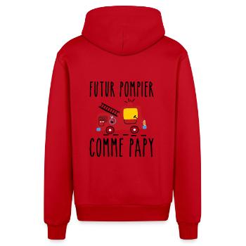 Futur pompier cadeau humour - Veste à capuche bio décontractée fabriquée en UE - rouge - Dos