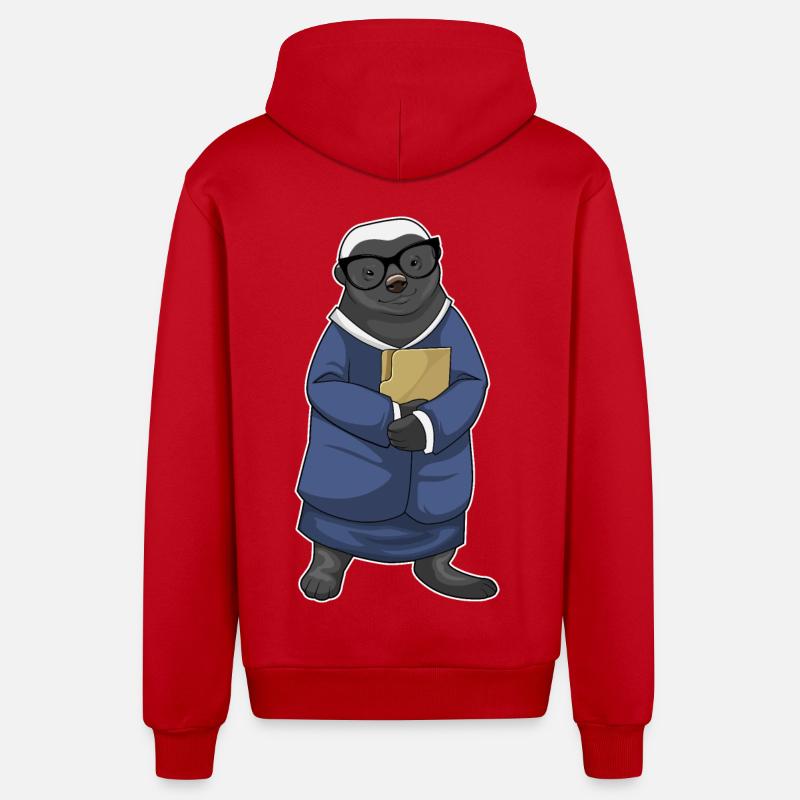 Honey Badger Secrétaire Dossier - Veste à capuche bio décontractée fabriquée en UE - rouge