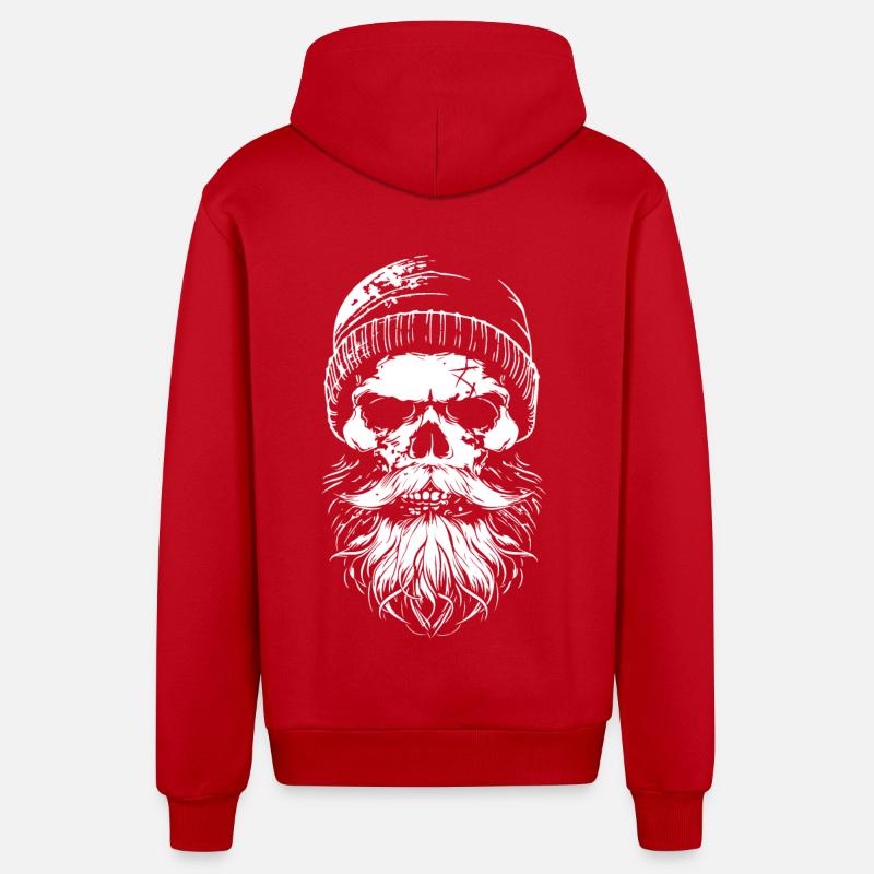 Bûcheron Crâne Bûcheron - Veste à capuche bio décontractée fabriquée en UE - rouge