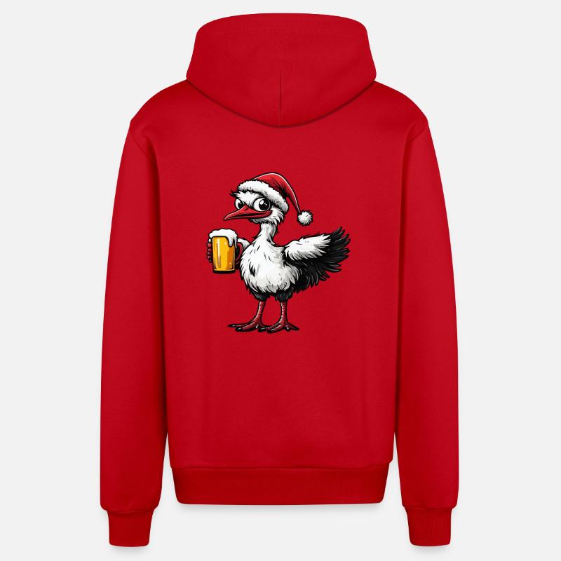Bouquet Bière de Noël - Veste à capuche bio décontractée fabriquée en UE - rouge