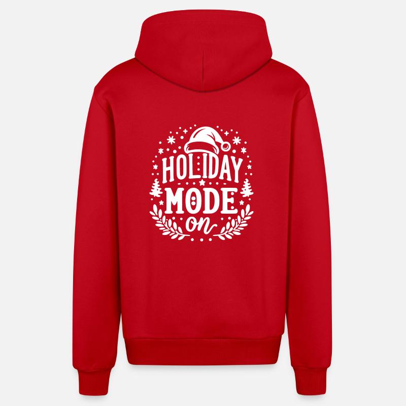 Mode vacances activé - Veste à capuche bio décontractée fabriquée en UE - rouge