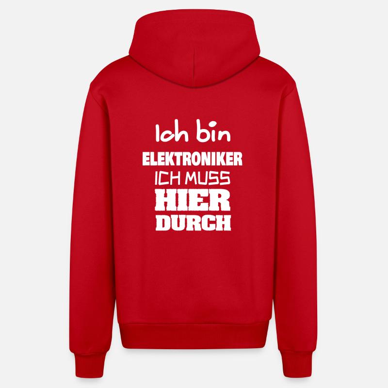 Beruf Elektroniker - Organic Relaxed Kapuzenjacke Made in EU - Rot