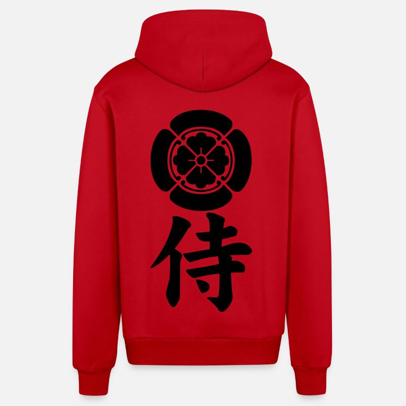 Samurai-Emblem des Oda-Clans (schwarz) - Organic Relaxed Kapuzenjacke Made in EU - Rot
