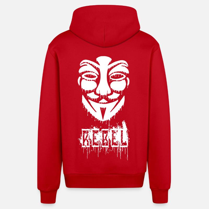 Anonymous graffiti - Organic Relaxed Hooded Jacket Made in EU - red