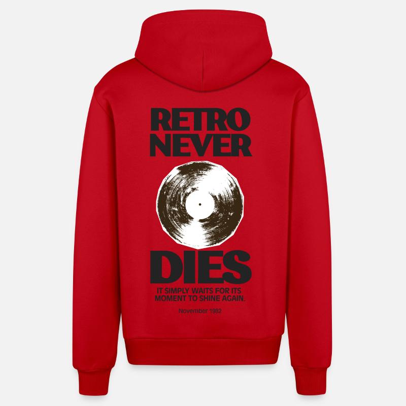 Le rétro ne meurt jamais - 1982 - Veste à capuche bio décontractée fabriquée en UE - rouge