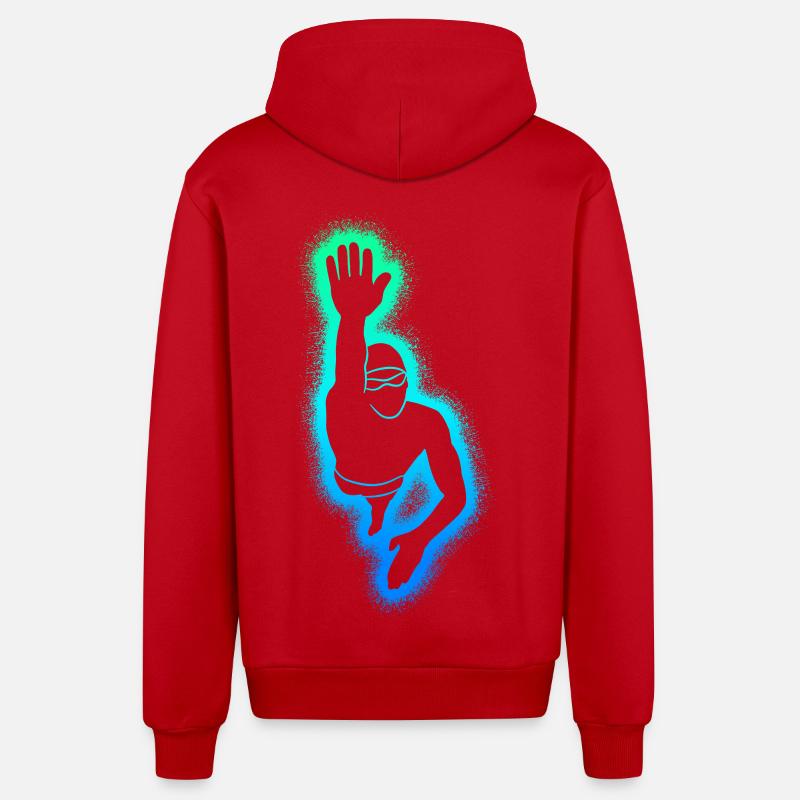 Natation Natation Nageurs masculins garçons - Veste à capuche bio décontractée fabriquée en UE - rouge