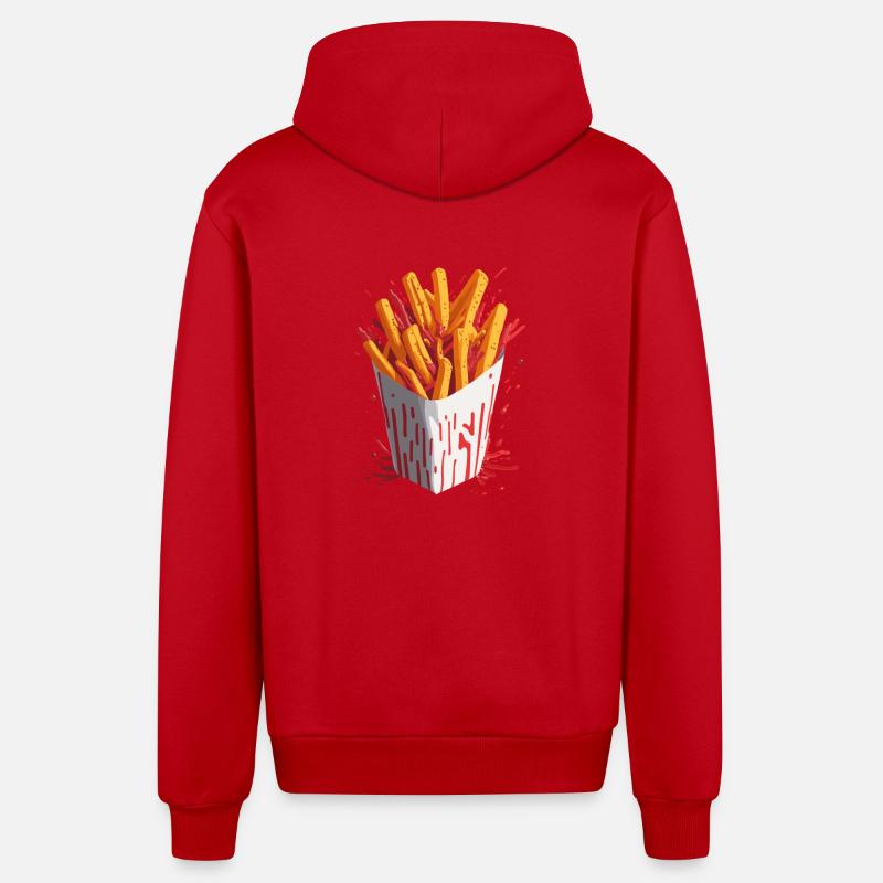 Explosive Chips - Organic Relaxed Kapuzenjacke Made in EU - Rot
