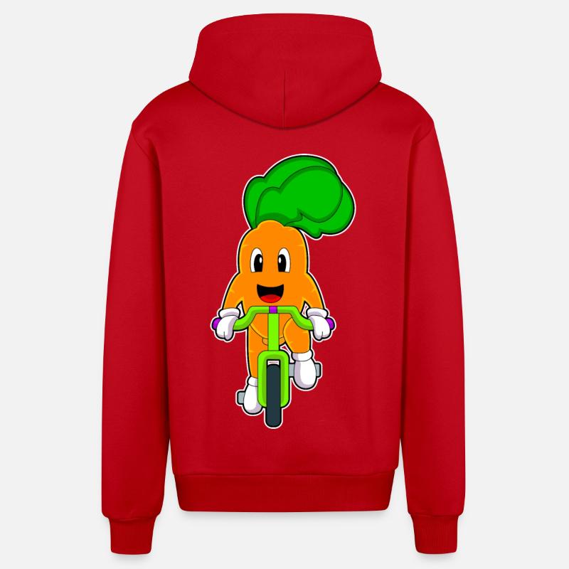 Vélo carotte - Veste à capuche bio décontractée fabriquée en UE - rouge