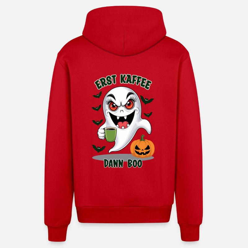 maléfique avec du café - Veste à capuche bio décontractée fabriquée en UE - rouge
