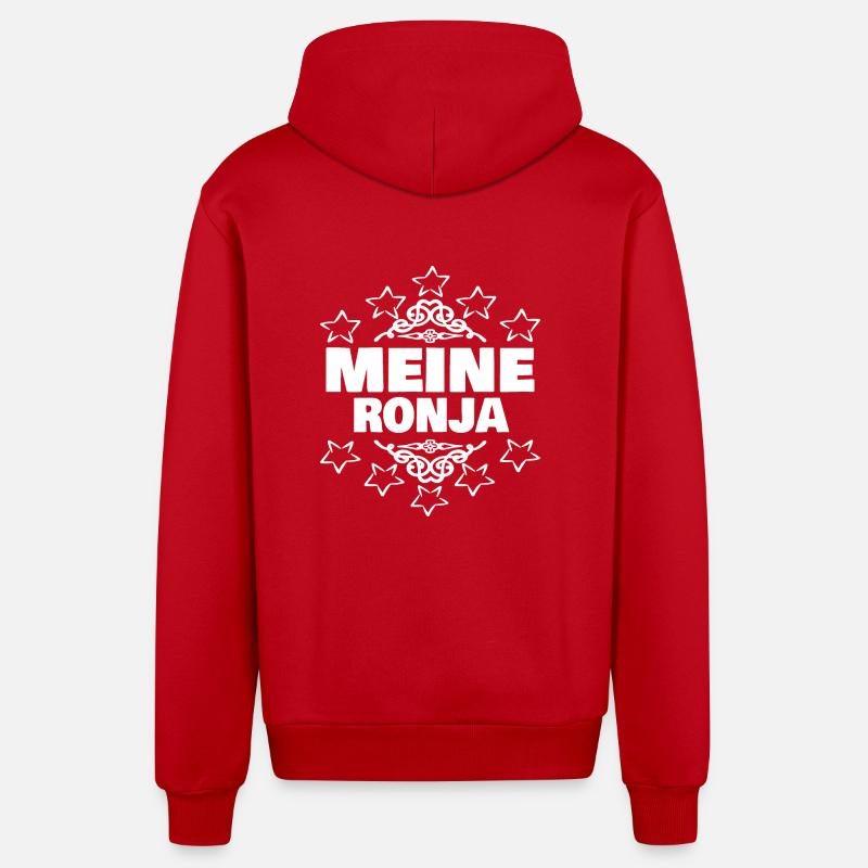 Ronja - Veste à capuche bio décontractée fabriquée en UE - rouge