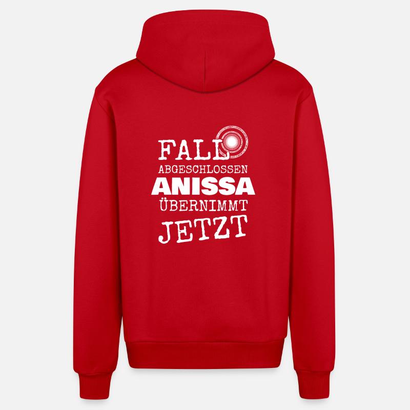 Anissa comme prénom - Veste à capuche bio décontractée fabriquée en UE - rouge