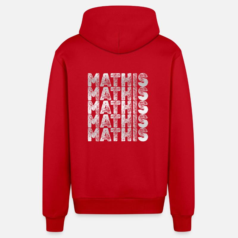 Mathis - Veste à capuche bio décontractée fabriquée en UE - rouge