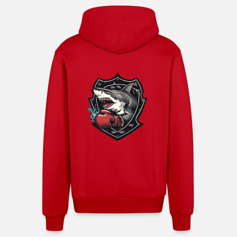 Boxer Requin MMA - Veste à capuche bio décontractée fabriquée en UE - rouge