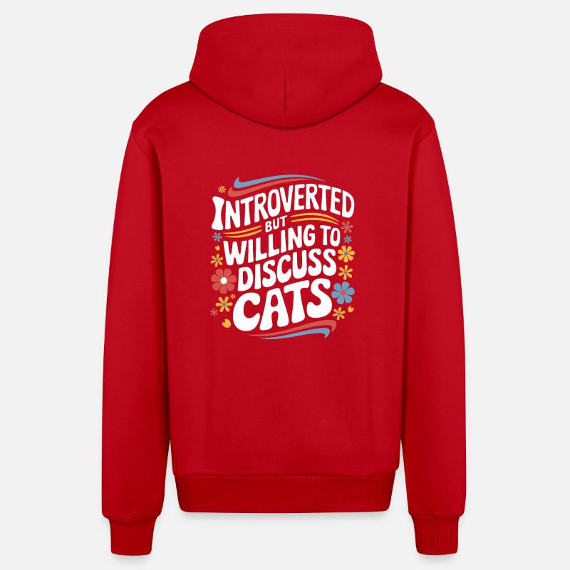 Introvertierter asozialer introvertierter - Organic Relaxed Kapuzenjacke Made in EU - Rot