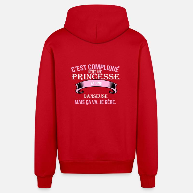 Danseuse - Veste à capuche bio décontractée fabriquée en UE - rouge