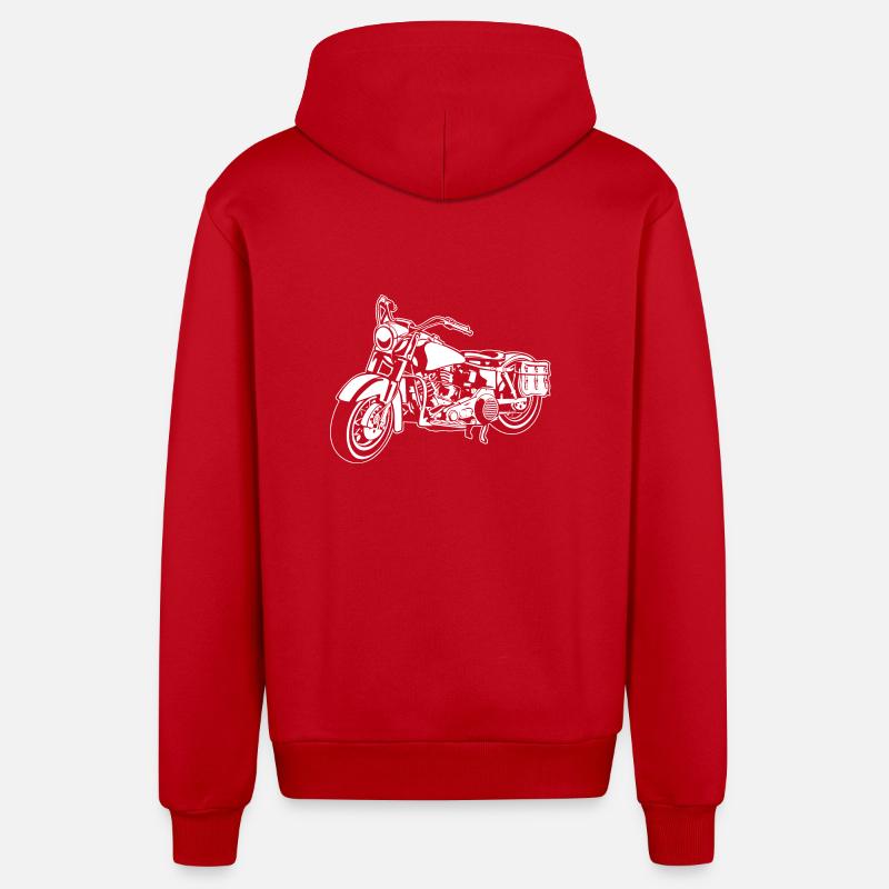 Chopper moto 10_weiß - Veste à capuche bio décontractée fabriquée en UE - rouge