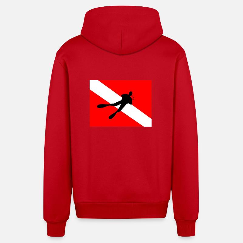 Pavillon de plongée - Veste à capuche bio décontractée fabriquée en UE - rouge