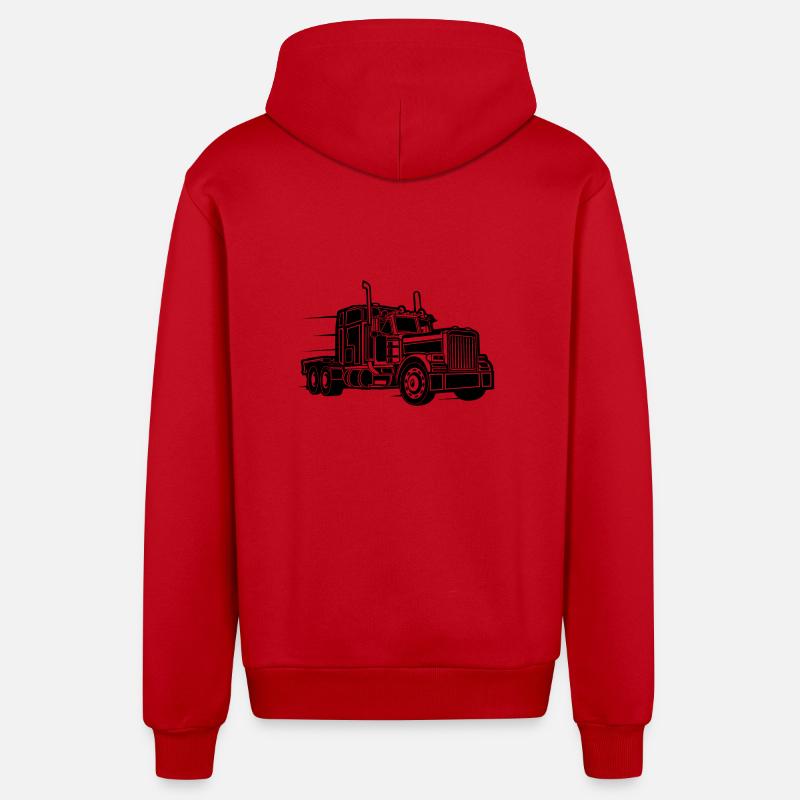 Camion / camion 03_schwarz - Veste à capuche bio décontractée fabriquée en UE - rouge