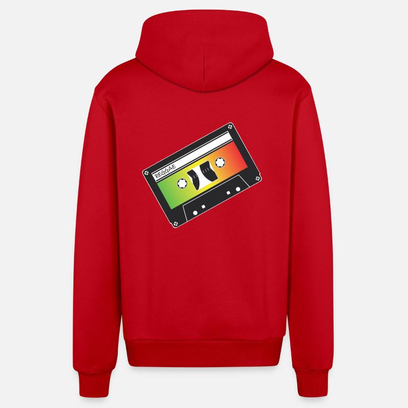 reggae - Veste à capuche bio décontractée fabriquée en UE - rouge